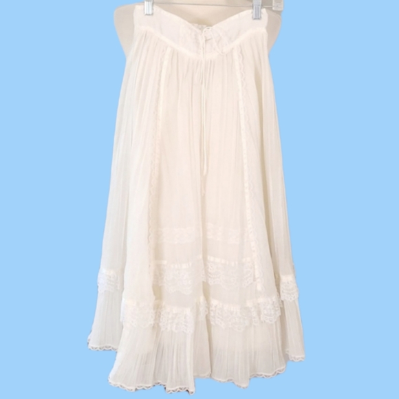 Gunne Sax Dresses & Skirts - Vintage Ivory GUNNE SAX Laced Up Prairie Skirt